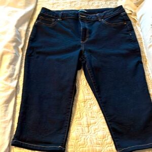 Super dark capri jeans—stretchy.  NWOT. Size 16
